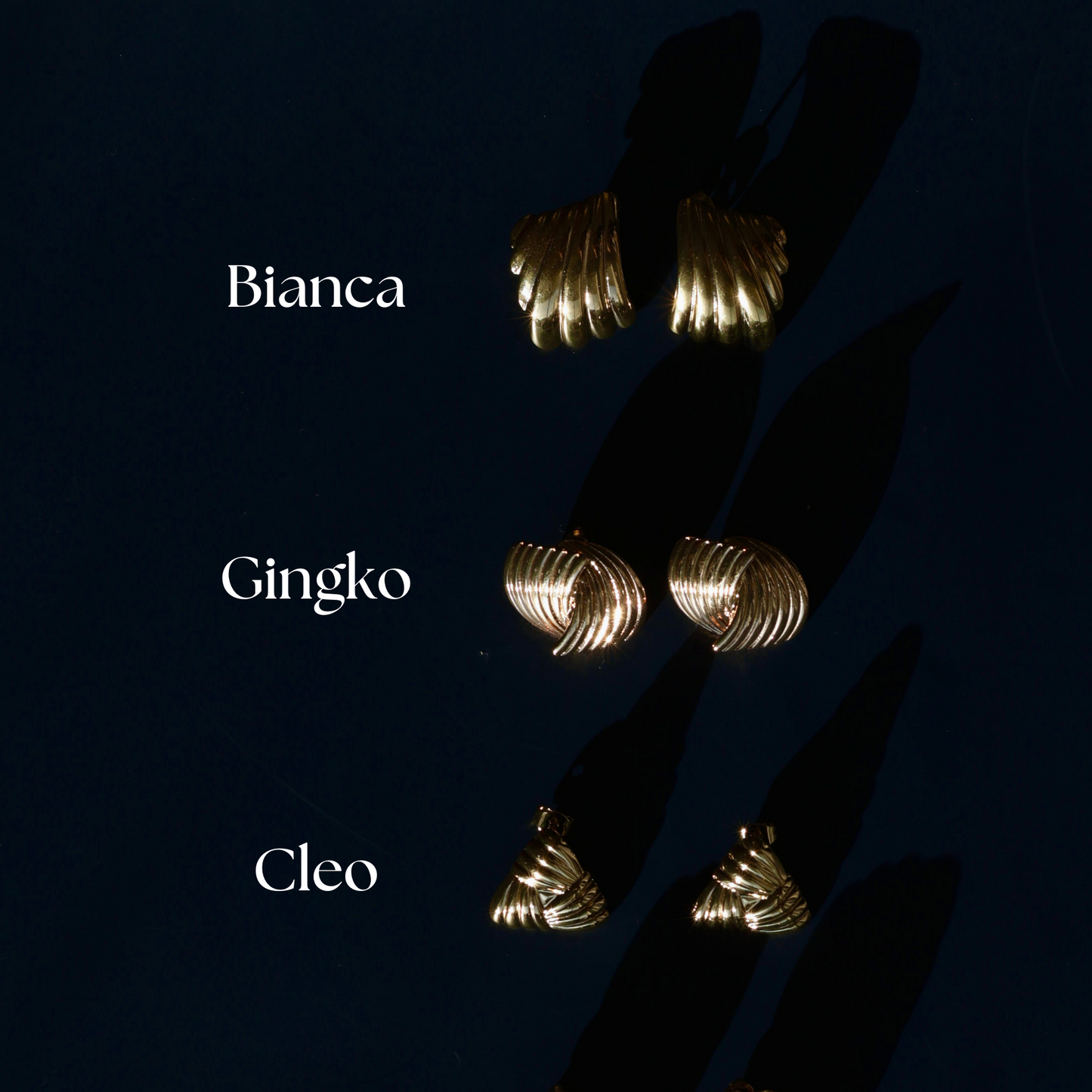 Gingko Earrings - Gold