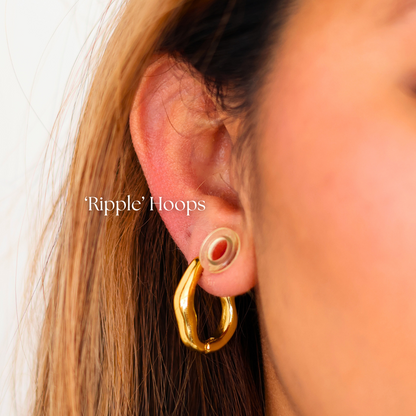 Ripple Hoops - Gold