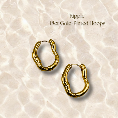 Ripple Hoops - Gold